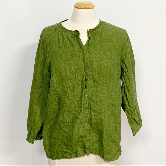 Eileen Fisher Tops - Eileen Fisher | Green Linen Button Down Blouse 1X Eileen Fisher Tops - Eileen Fisher | Green Linen Button Down Blouse 1X